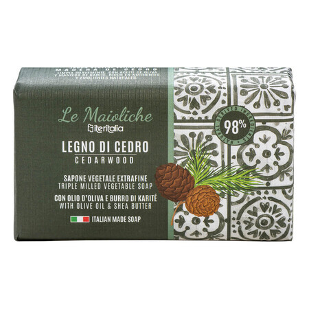 Sapone vegetale al legno di cedro, 175g, Iteritalia