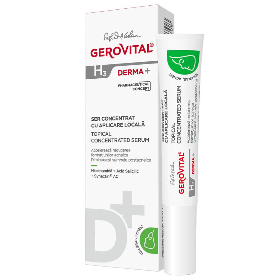 Sérum topique concentré Gerovital H3 Derma+, 15 ml, Farmec