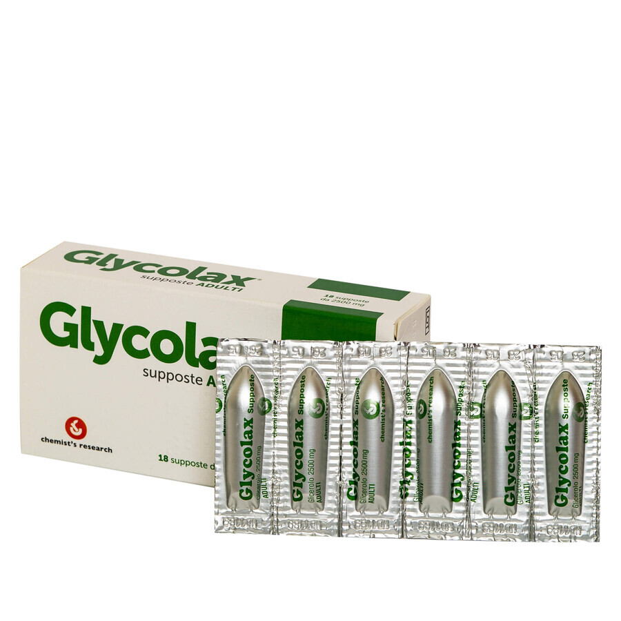 Supositorios para adultos, 18 unidades, Glycolax