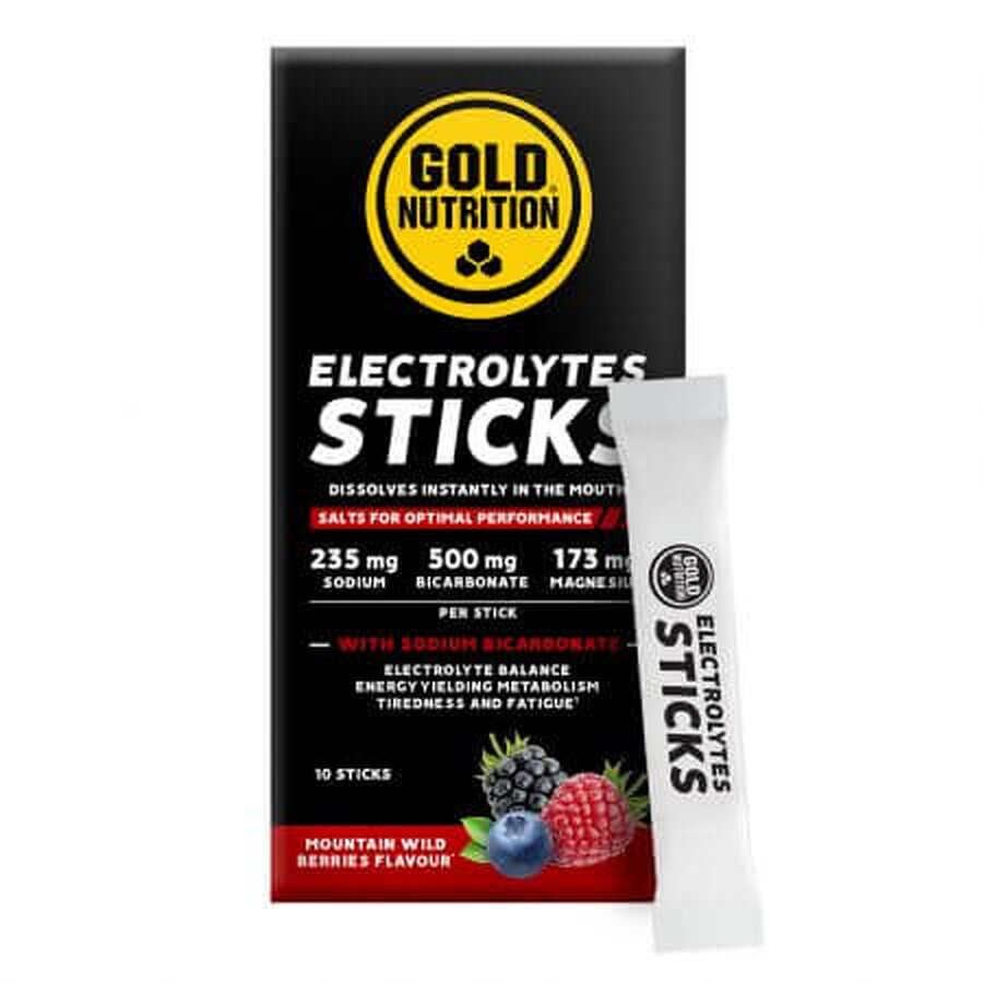 Isotone drank met bessensmaak Elektrolyten, 10 sticks, Gold Nutrition