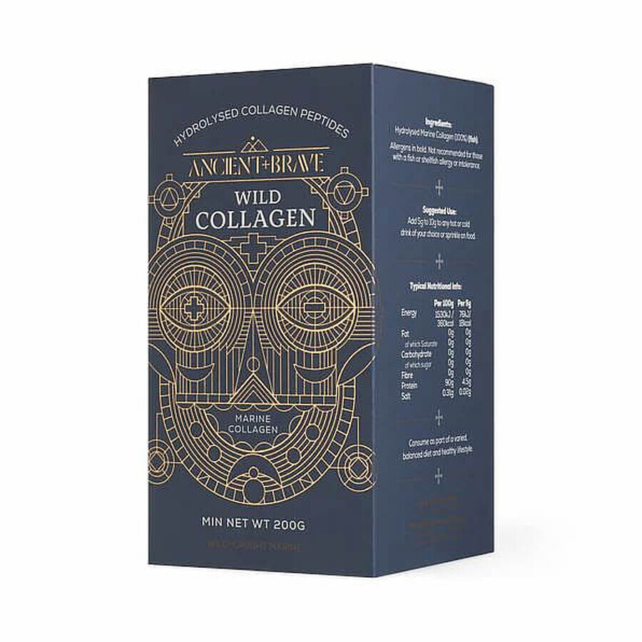 Wild Collagen Hydrolyzed Marine Collagen, 200 g, Ancient and Brave