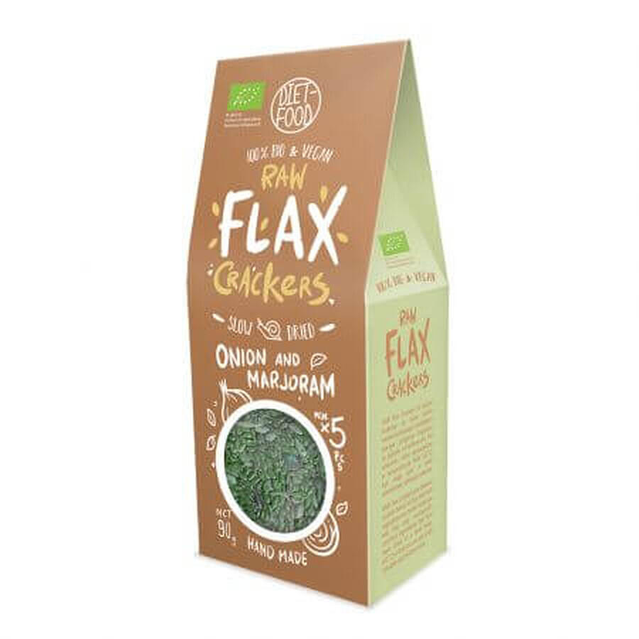 Organic raw vegan flax cookies with onion and marjoram, 90 g, Diet Food