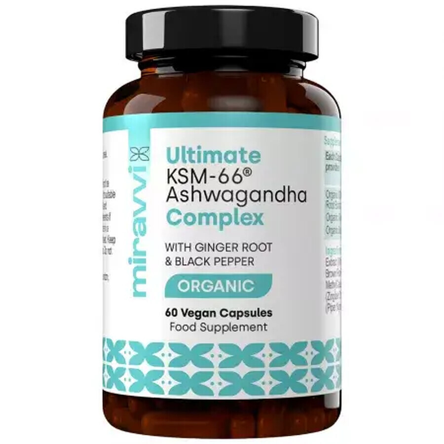 Ultimate Organic Complex KSM-66 Ashwagandha, 60 cápsulas, Miravvi