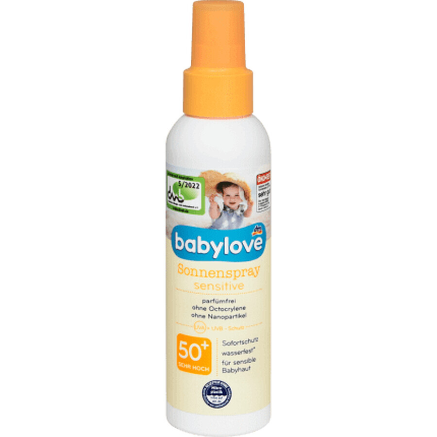 Babylove Spray Solar Piel Sensible SPF 50+, 150 ml, 150 ml