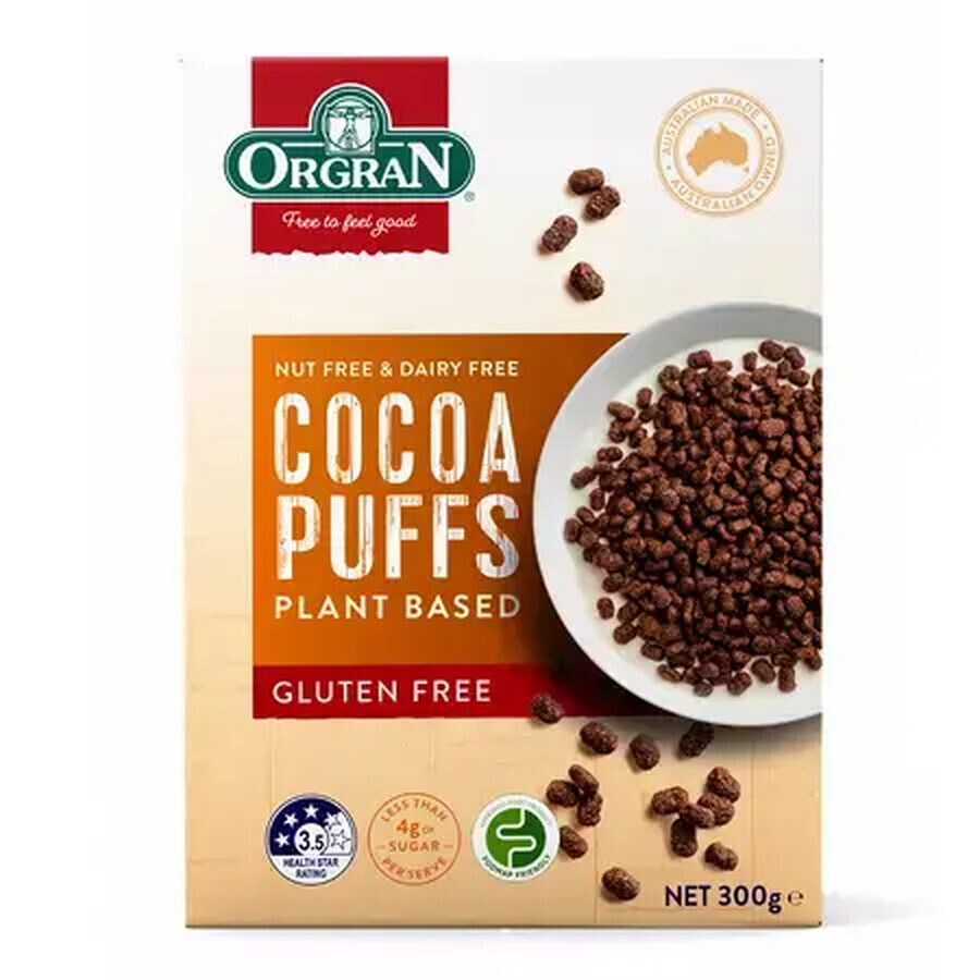 Expanded cereals with cocoa, 300 g, Orgran