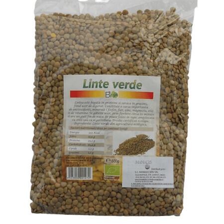 Lentejas verdes ecológicas, 250 g, Managis