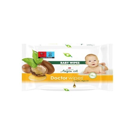 Toallitas húmedas con tapa Dr. Wipes ARGAN OIL Baby Care, 72 unidades