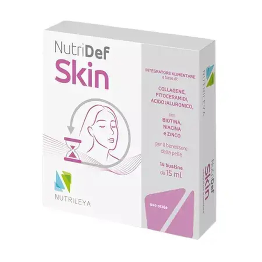 NutriDef Skin para el bienestar y la belleza de la piel, 14 sobres, Nutrileya