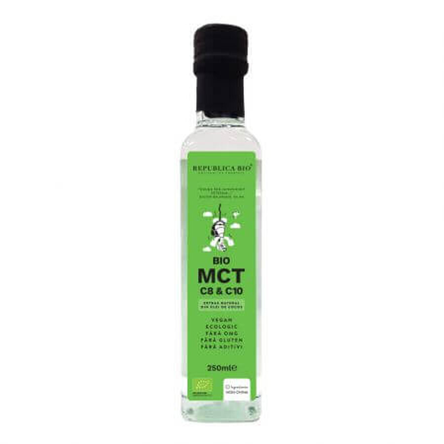 Extracto natural de aceite de coco BIO MCT C8 &amp; C10, 250 ml, Republica Bio