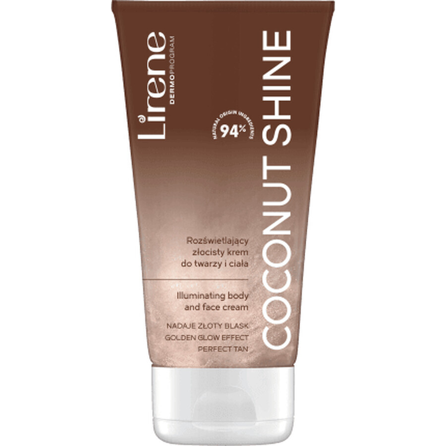 Lirene Selbstbräunende Aufhellungscreme für Gesicht und Körper Coconut Shine, 150 ml