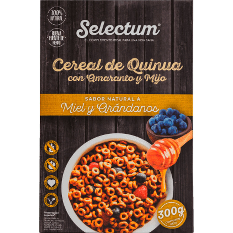 Perfect foods Quinoa ontbijtgranen met gierst, honing en bosbessen, 300 g