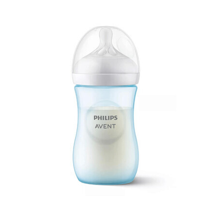 Biberón Natural Response, 1 mes +, 260 ml, Azul, Philips Avent