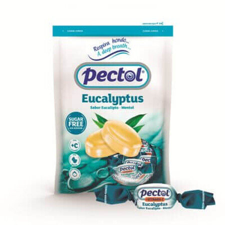 Dropsuri cu ulei esential de eucalipt, mentol si vit. C, fara zahar, 90 g, Pectol