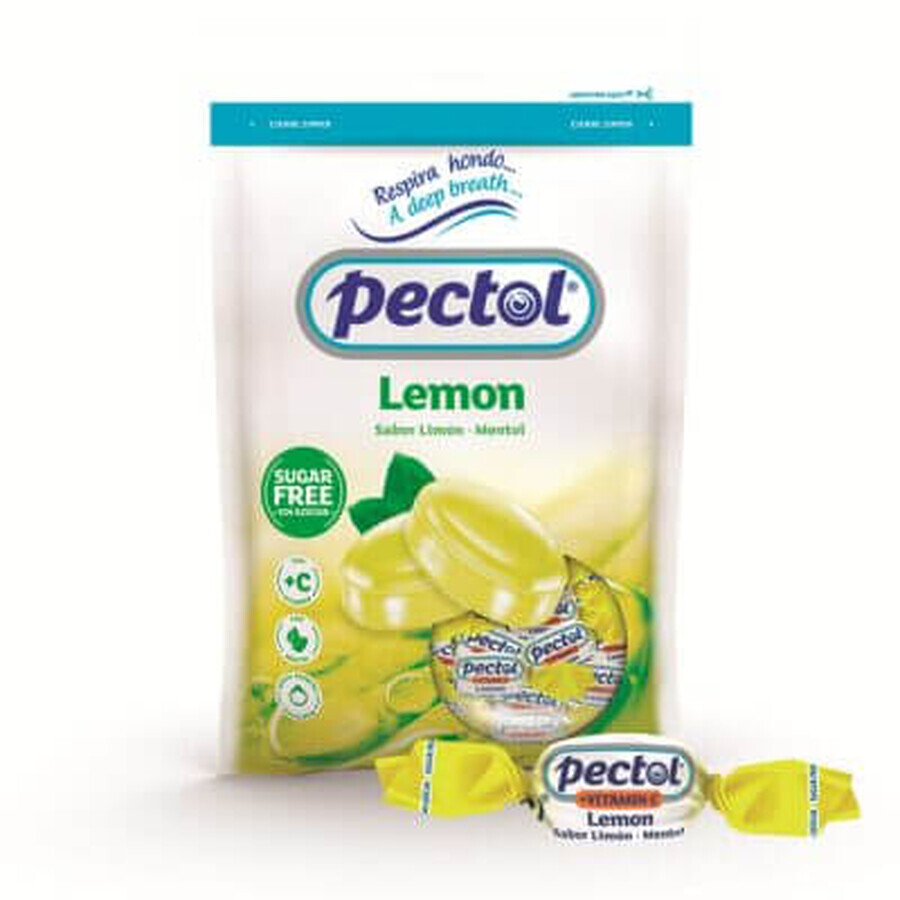 Gotas sin azúcar con sabor a limón y mentol con vit. C, 100 g, Pectol