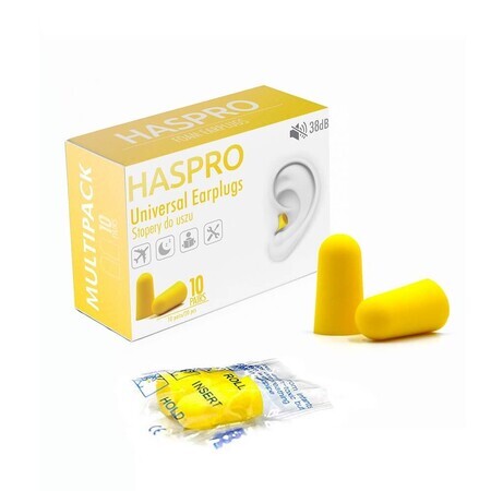 Juego de tapones Multi 10, Amarillo, 10 pares, Haspro