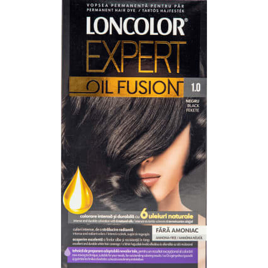 Loncolor Expert Tinte sin amoniaco Oil Fusion 1.0 negro, 1 ud.