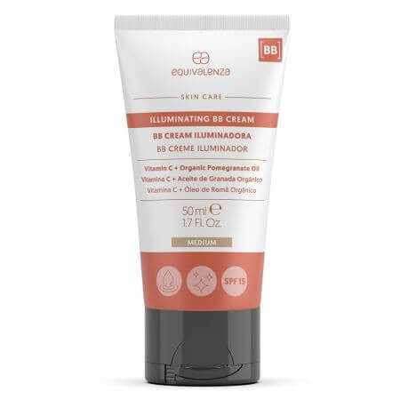 BB Cream Iluminadora con Vitamina C y FPS 15, Media, 50 ml, Equivalenza