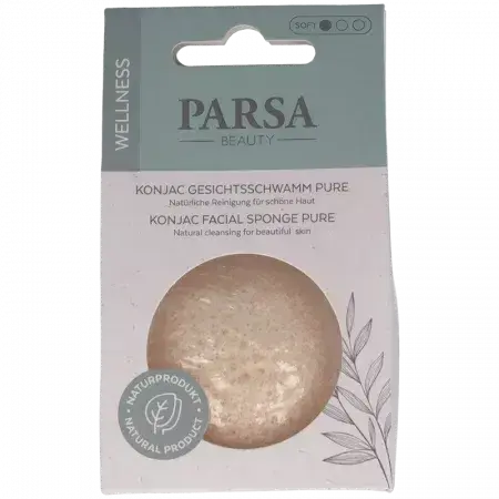 Eponge visage en Konjac pur, 1 pièce, Parsa