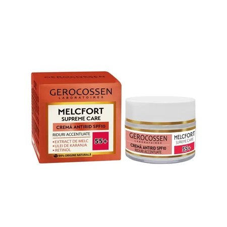Crème anti-rides SPF10 55+ à l'extrait d'escargot, huile de karanja, rétinol Melcfort, 50 ml, Gerocossen