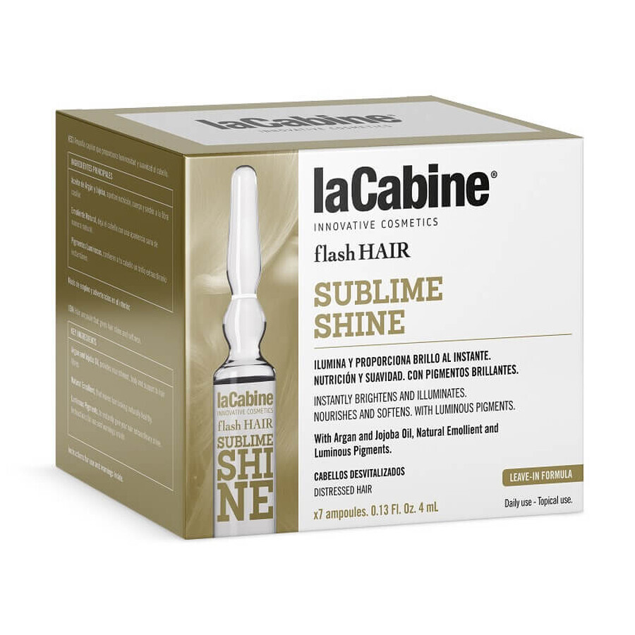 Flash Hair Sublime Brillo ampollas, 7 ampollas x 5 ml, La Cabine