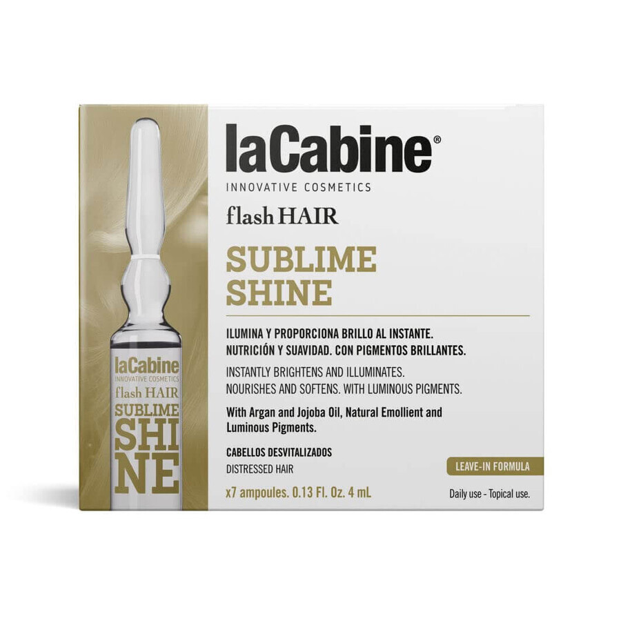 Flash Hair Sublime Brillo ampollas, 7 ampollas x 5 ml, La Cabine