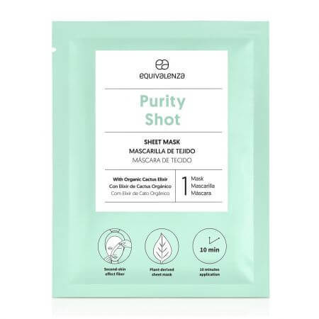 Maschera viso in tovagliolo con elisir di cactus Purity Shot, 1 pezzo, Equivalenza