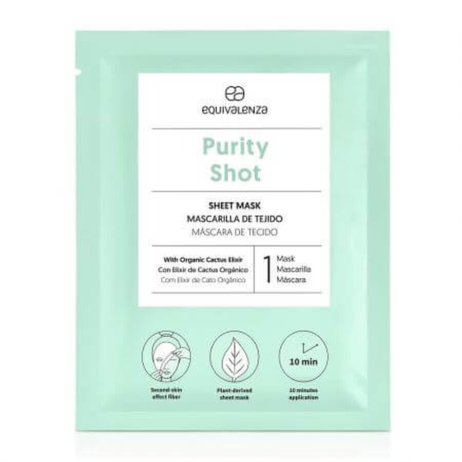 Purity Shot Cactus Elixir Mascarilla Facial, 1 pieza, Equivalenza