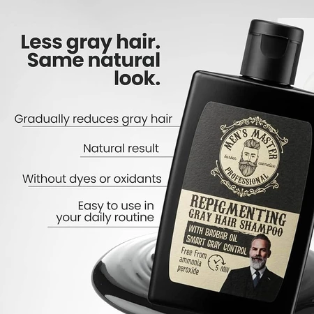 Men's Master shampoo ripigmentante professionale per capelli bianchi, 120 ml, Rosa Impex