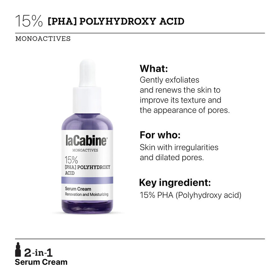 Ser-crème Monoactives 15% PHA oplossing, 30 ml, La Cabine