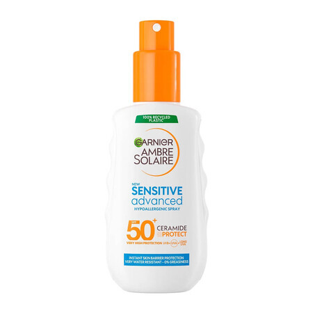 Sensitive Advanced Ambre Solaire Spray corporal para adultos, FPS 50+, 150 ml, Garnier