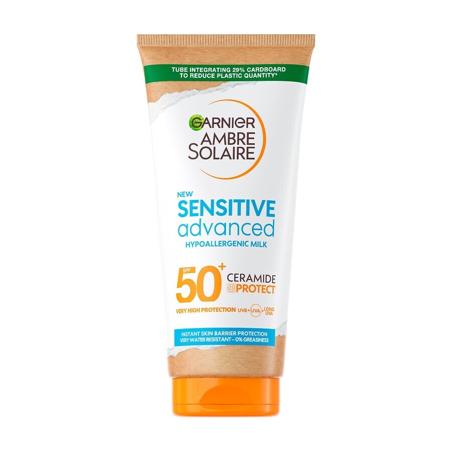 Sensitive Advanced Ambre Solaire Loción corporal para adultos, FPS 50+, 175 ml, Garnier