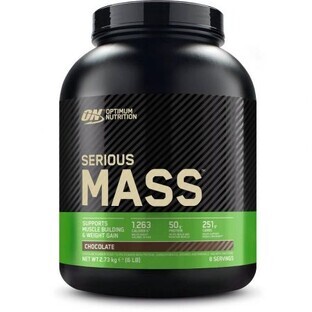 Serious Mass Proteína en Polvo, Chocolate, 2730 g, Optimum Nutrition