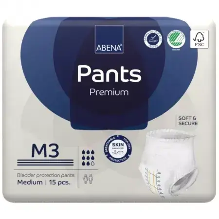 Pañales adultos Pants M3 Premium, 15 piezas, Abena