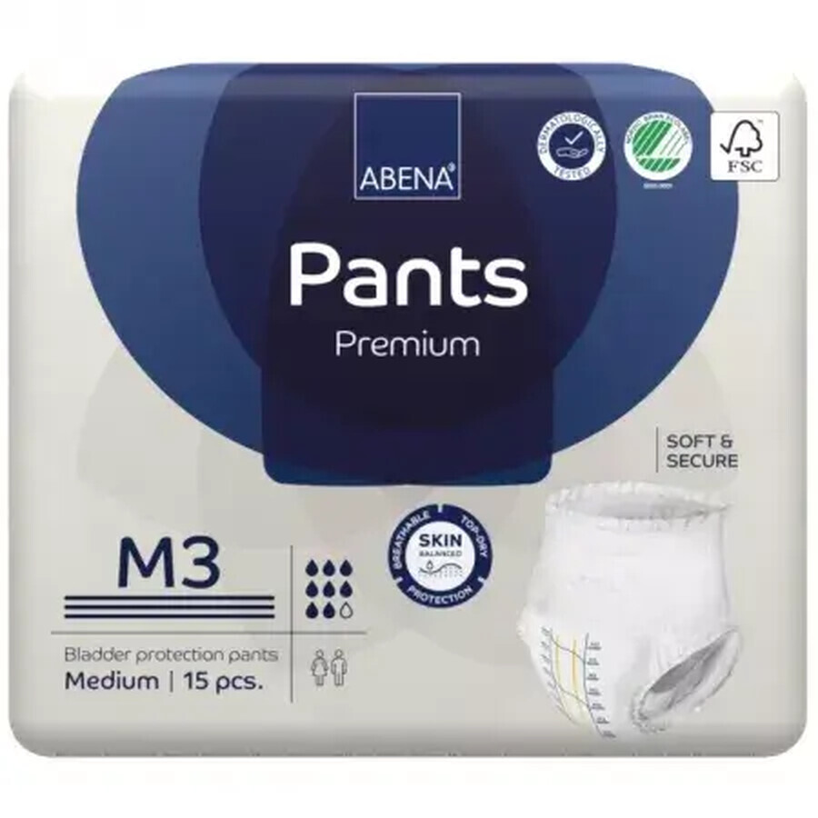 Pañales adultos Pants M3 Premium, 15 piezas, Abena