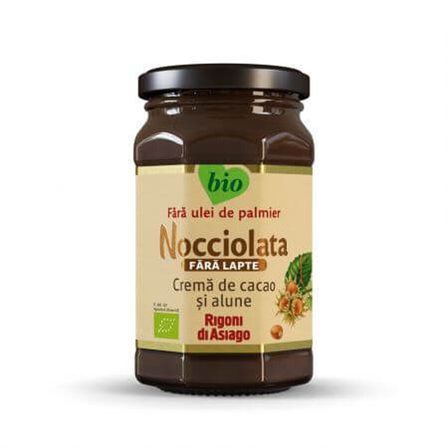 Nata ecológica con cacao y avellanas, sin leche Nocciolata, 250 g, Rigoni Di Asiago