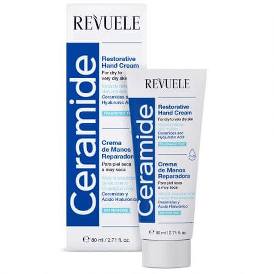 Crema riparatrice alle ceramidi per le mani, 80 ml, Revuele