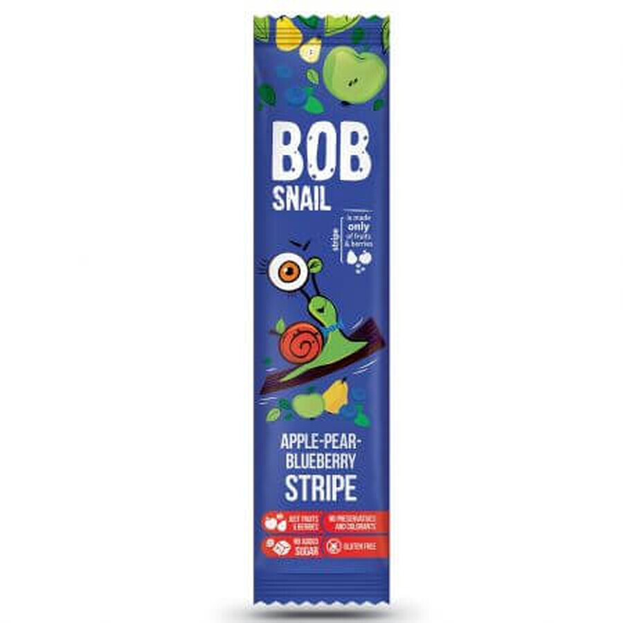 Appel, peer en bosbessenschijfjes naturel, 14 g, Bob Slak