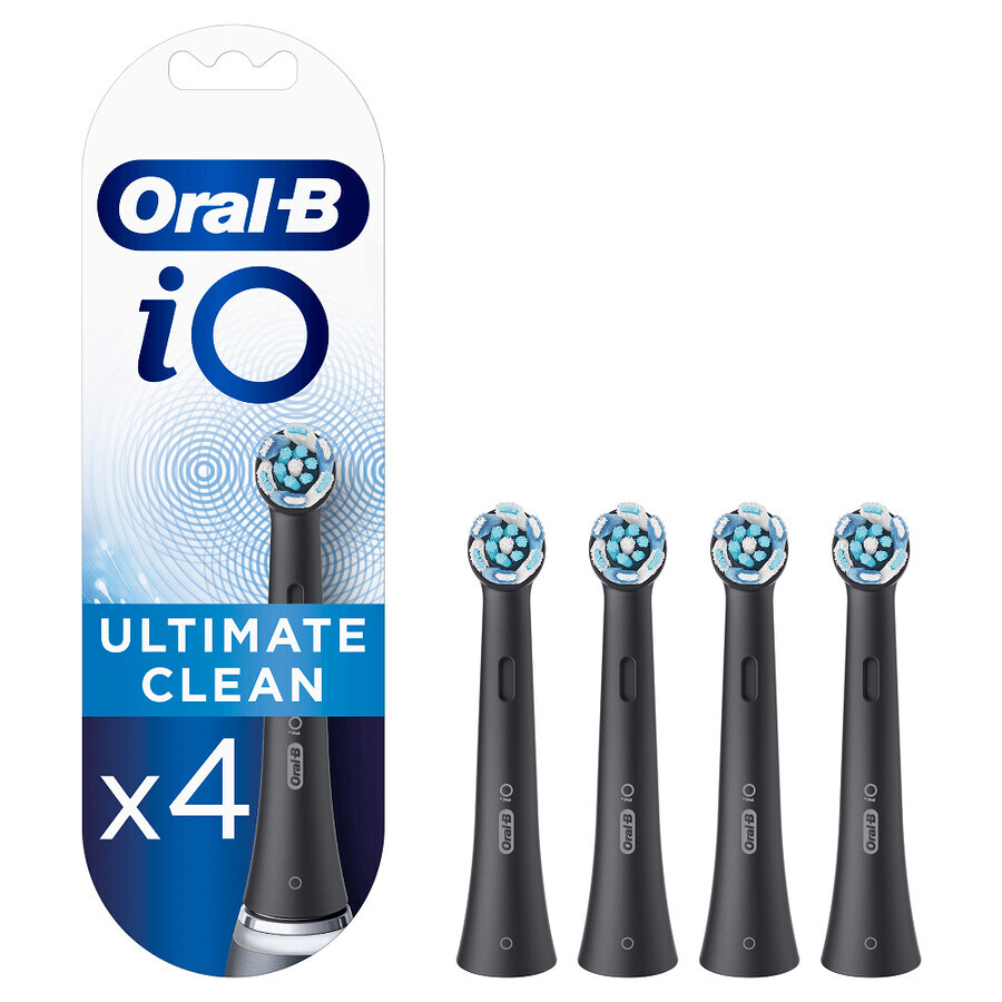 Recambios de cepillo de dientes eléctrico iO Ultimate Clean, negro, 4 piezas, Oral-B