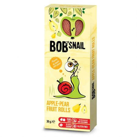 Panecillo natural de manzana y pera, 30 g, Bob Snail