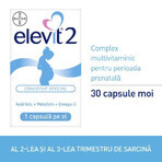 Elevit 2, Multivitaminas para el embarazo - 2º y 3er trimestre del embarazo, 30 cápsulas, Bayer