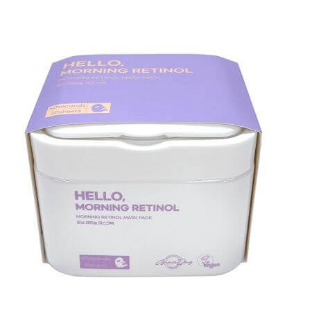 Set de mascarillas retinol regeneradoras, 30 piezas, Hello Morning