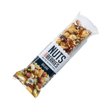 Barrita crujiente ecológica deluxe con nueces, semillas de sésamo y calabaza, 40 g, Nutsandberries