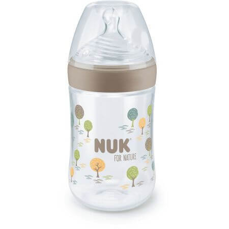 Fles met Nature silicone speen, maat M, 260 ml, Crem, Nuk