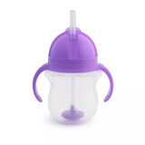 Taza con pajita flexible y asas Any Angle Click Lock, +6 meses, morado, 207 ml, Munchkin