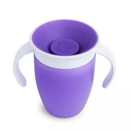 Vaso de lactancia Miracle 360 con asas, +6 meses, Morado, 207 ml, Munchkin