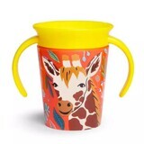 Taza de entrenamiento Miracle 360 Wildlove con asas, +6 meses, Jirafa, 177 ml, Munchkin