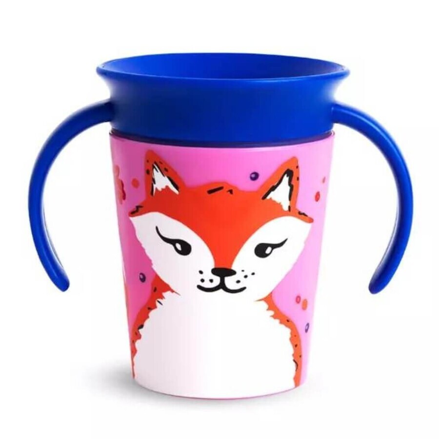 Miracle 360 Wildlove training cup with handles, +6 months, Red Fox, 177 ml, Munchkin