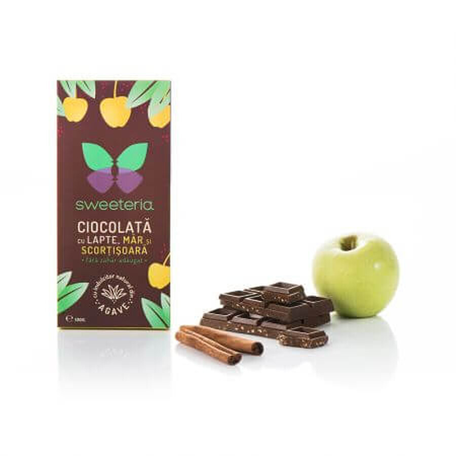 Milk chocolate, apple and cinnamon, 100 gr, Sweeteria