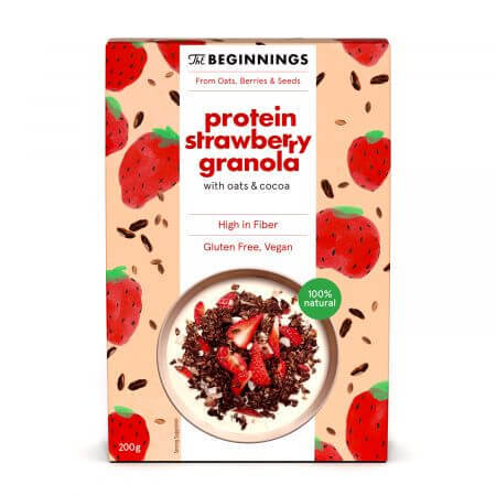 Granola mit Erdbeeren, 200 g, Die Anfänge