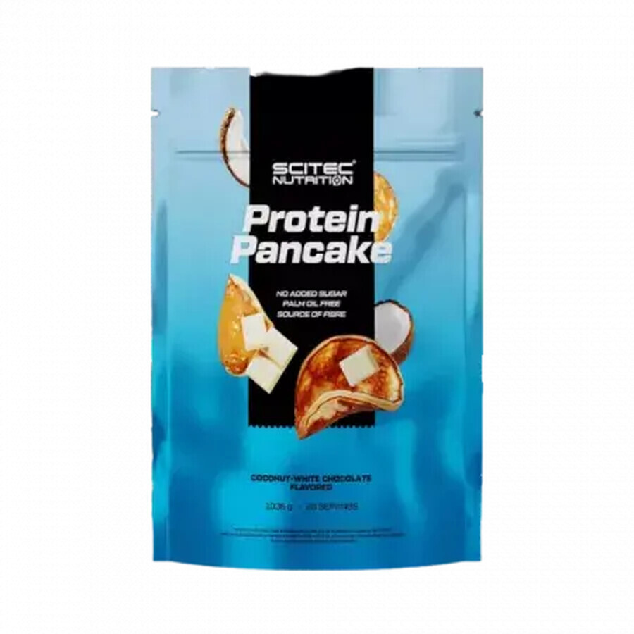 Protein Pancake cu ciocolata alba si cocos, 1036 gr, Scitec